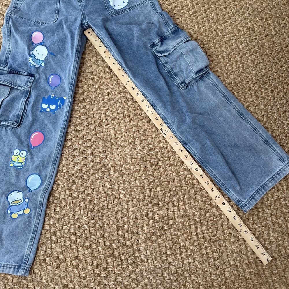 Hello Kitty By Sanrio Balloon Denim Cargo Pants Size 3 *Missing Belt* - Picture 12 of 14